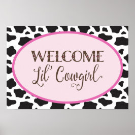 Póster Welcome Lil' Cowgirl Baby Shower Banner