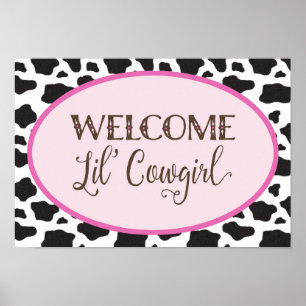 Póster Welcome Lil' Cowgirl Baby Shower Banner