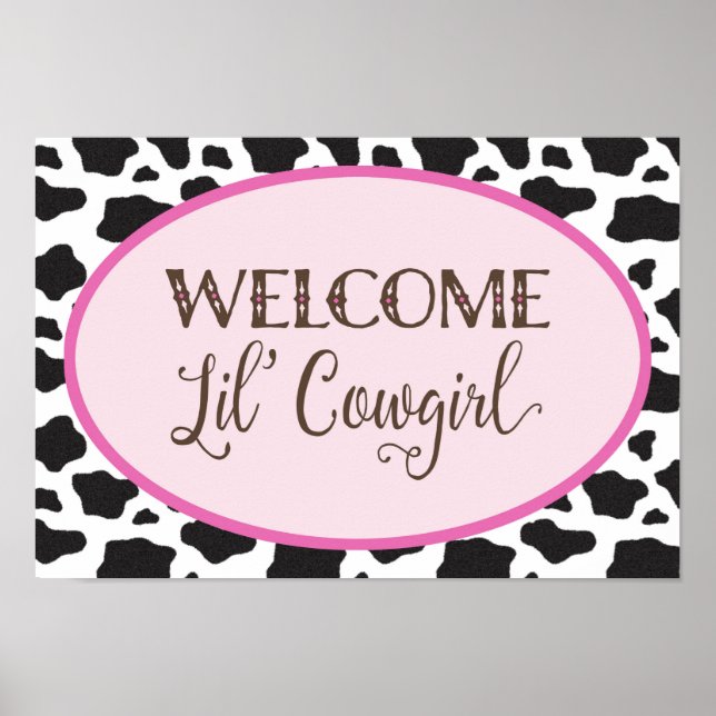 Póster Welcome Lil' Cowgirl Baby Shower Banner (Frente)