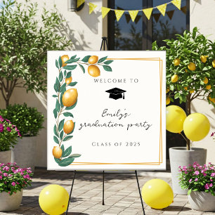 Póster Welcome sign for the graduation party with lemons