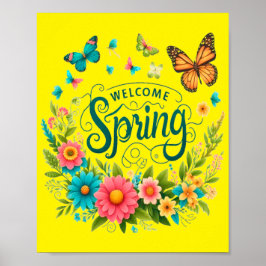Póster Welcome spring floral