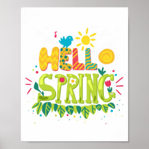 Póster Welcome Spring Sign, Hello Spring Sign,