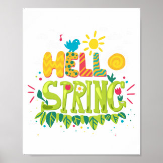 Póster Welcome Spring Sign, Hello Spring Sign,