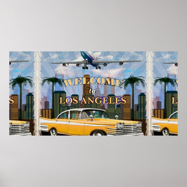 Póster Welcome to Los Angeles retro poster. (Frente)