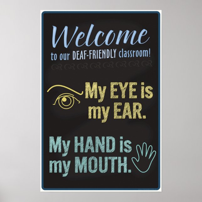 Póster Welcome to our Deaf-Friendly classroom! poster (Frente)