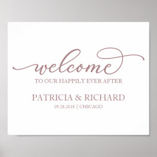 Póster Welcome to our Happily Ever After Rose Gold