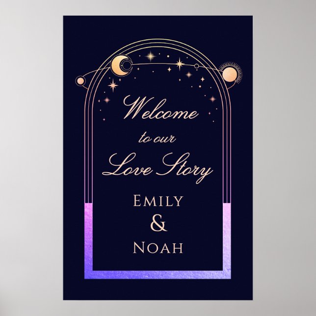 Póster Welcome To Our Love Story Wedding Welcome Sign (Frente)