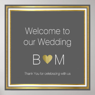 Póster welcome to our wedding, classy reception