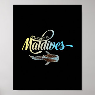 Póster Welcome To The Maldives Whale Shark Vacation Souve