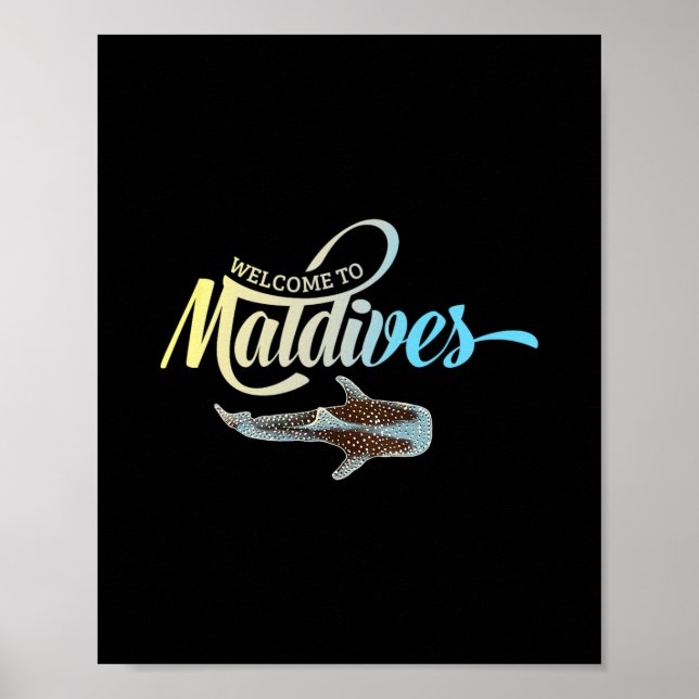 Póster Welcome To The Maldives Whale Shark Vacation Souve (Frente)