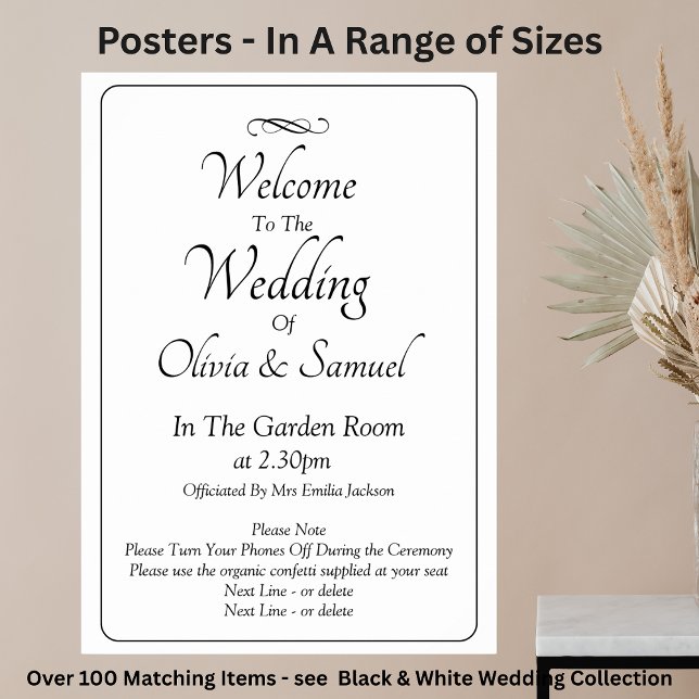Póster Welcome to  Wedding Black White Infinity Scroll, (Subido por el creador)