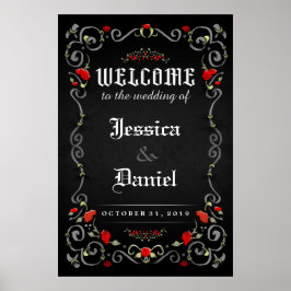 Póster Welcome Wedding Halloween LOVE Roses 24x36 Poster