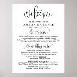 Póster Welcome wedding program sign