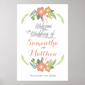 Póster Welcome Wedding Sign Poster 32x48
