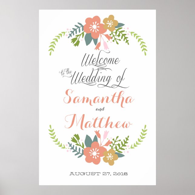 Póster Welcome Wedding Sign Poster 32x48 (Frente)