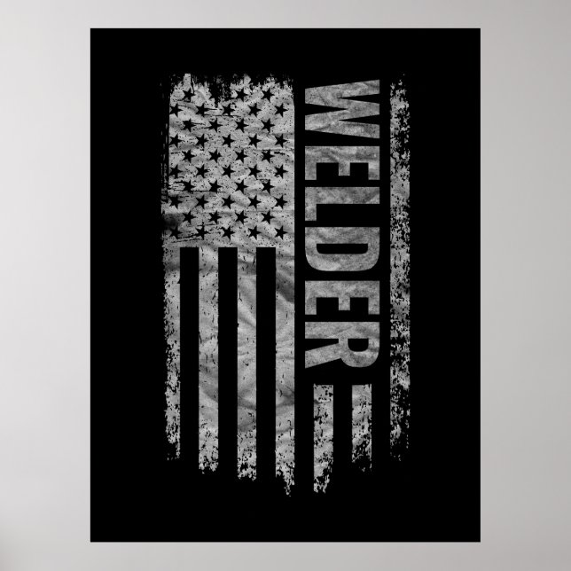 Póster Welder USA Flag Distressed design (Frente)