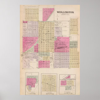 Póster Wellington, Beaumont, Brainar,d y Benton, Kansas