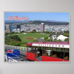 Póster Wellington - Cable Car - Nueva Zelanda -