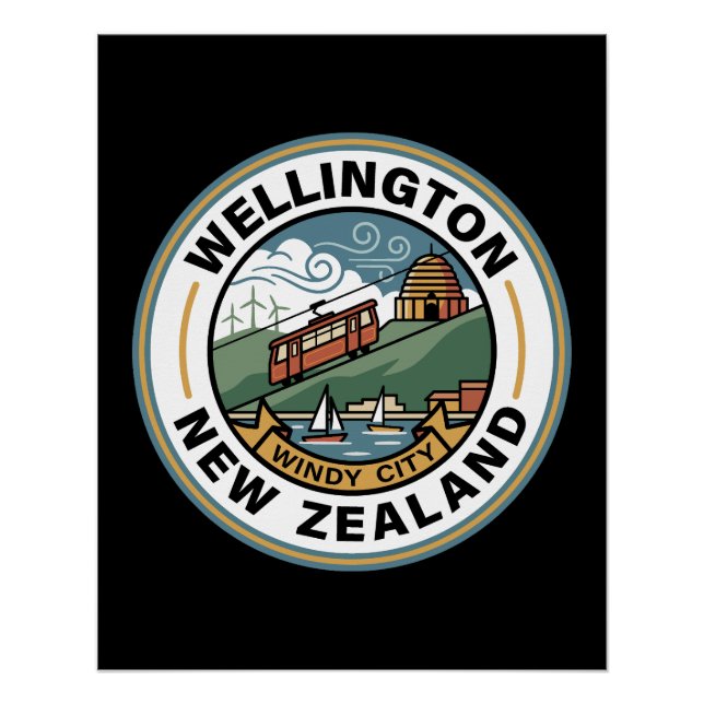 Póster Wellington Nueva Zelanda (Anverso)