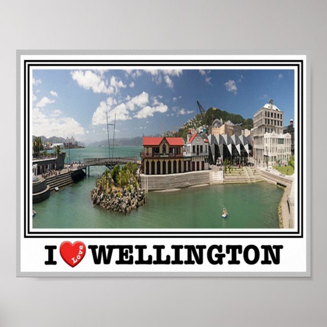 Póster Wellington - Nueva Zelanda - I Love - (Frente)
