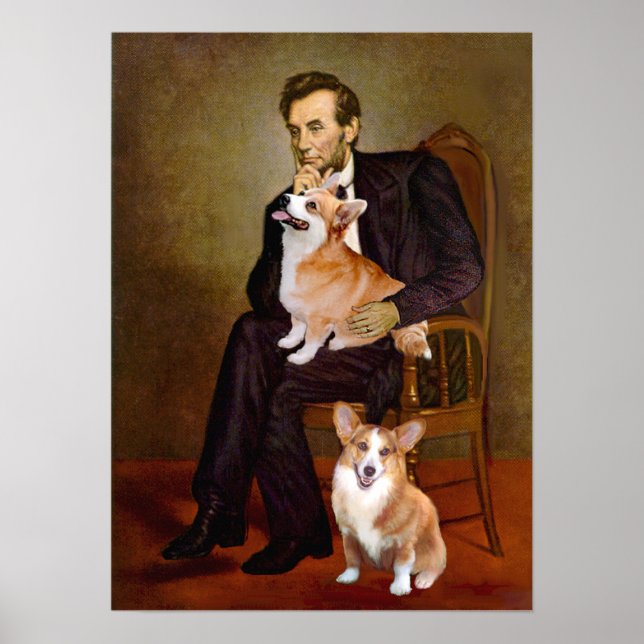 Póster Welsh Corgis Pembroke - dos - Lincoln (Frente)