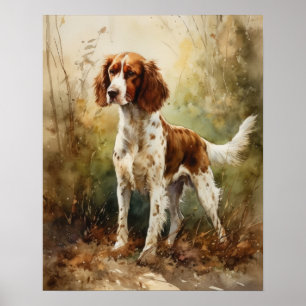 Póster Welsh Springer Spaniel Dog Art Print Poster