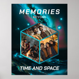 Póster Weltraum Foto Kollage in 3D Poster