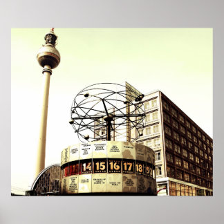 Póster Weltzeituhr Fernsehturm Berlin