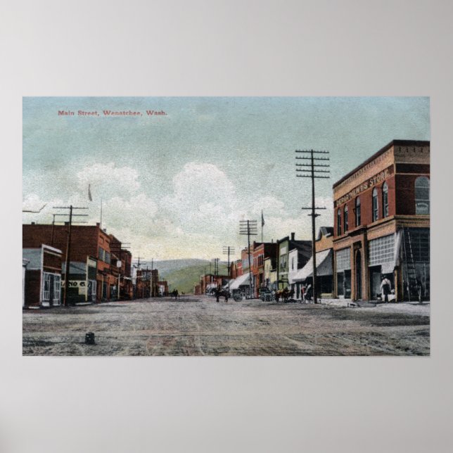 Póster Wenatchee, WashingtonView of Main Street (Frente)