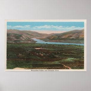 Póster Wenatchee, WAView del río Valle y Columbia