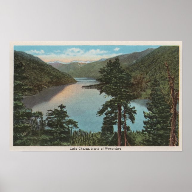 Póster Wenatchee, WAView of Lake Chelan (Frente)