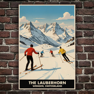 Póster Wengen, Suiza: Poster de Viajes Vintage de los año