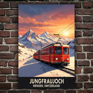 Póster Wengen, Suiza: Poster de Viajes Vintage de los año