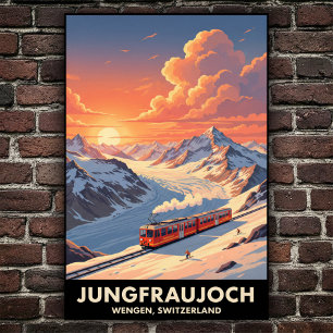 Póster Wengen, Suiza: Poster de Viajes Vintage de los año