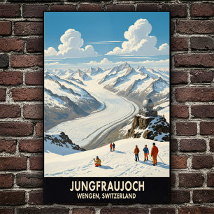 Póster Wengen, Suiza: Poster de Viajes Vintage de los año