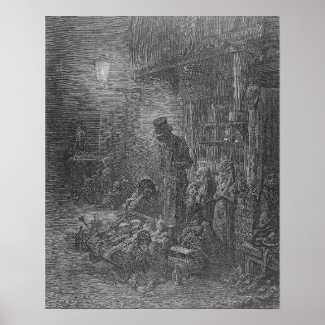 Póster Wentworth Street, Whitechapel, de Londres (Frente)