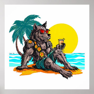 Póster werewolf de vacaciones