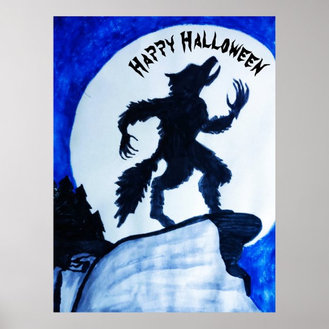 PÓSTER WEREWOLF HAPPY HALLOWEEN (Frente)