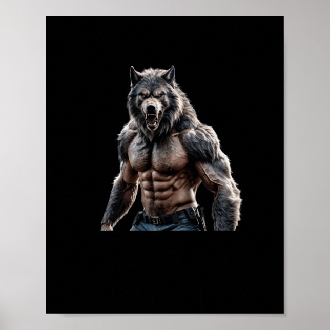 Póster Werewolf Prueba Que Ese Tamaño Hace Pegatina (Frente)