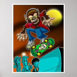 Póster Werewolf Skater
