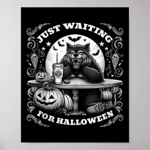 Póster Werewolf Solamente Espera Por Halloween Spooky Sca