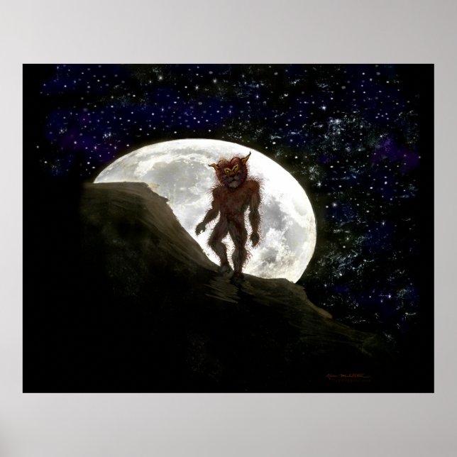 Póster Werewolf y Poster de luna llena (Frente)