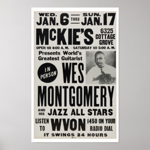 Póster Wes Montgomery en el Festival de Jazz de McKie