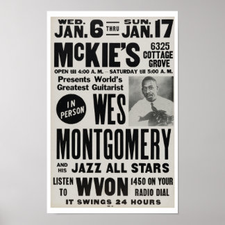 Póster Wes Montgomery en el Festival de Jazz de McKie