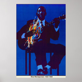 Póster Wes Montgomery Vintage ilustrado