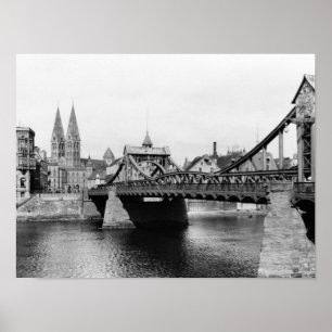 Póster Weser Bridge, Bremen, c.1910