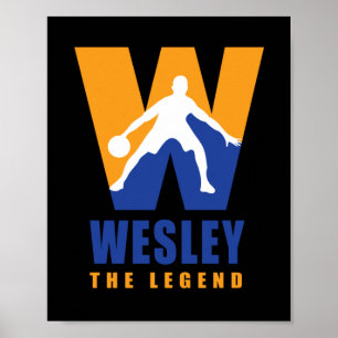Póster Wesley Baloncesto Jugador Personalizado Tu Nombre