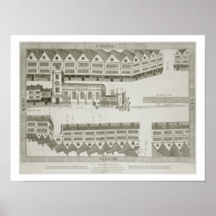 Póster West Cheap tal como apareció en el año 1585, grave
