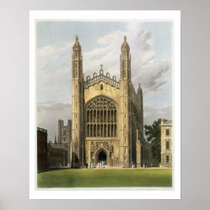 Póster West End de College Chapel, Cambridge de rey, de
