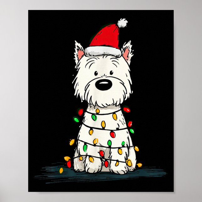 Póster West Highland White Terrier Christmas Graphics Dog (Frente)